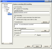 Tunnel settings page screen